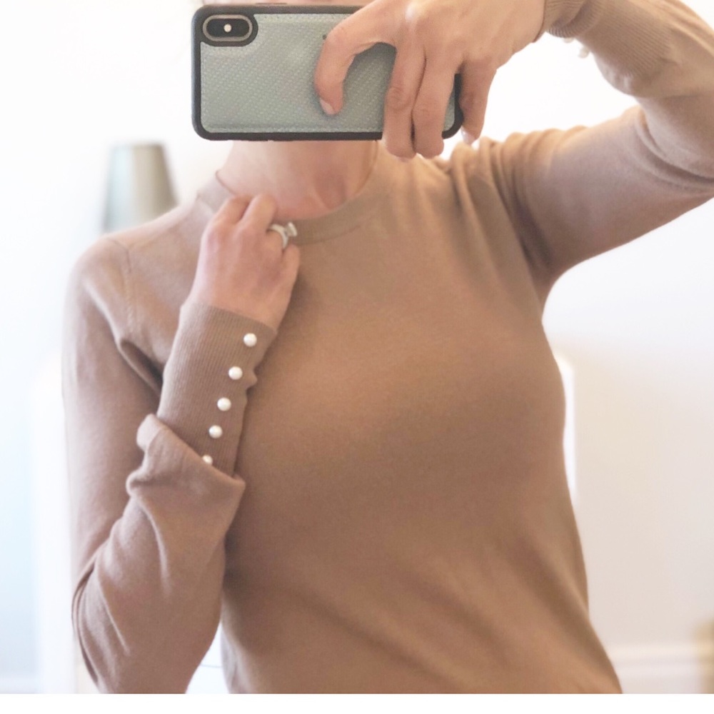 PARK CITY Camel Long Sleeve Knit Top - Picture 6 of 8